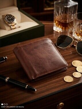 5/$100 Awesome Vintage Brown Leather Bifold Wallet